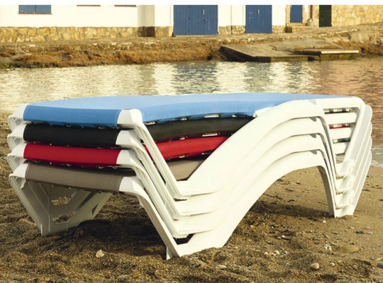 Tumbona Acqua 73x190x35 Blanca/azul